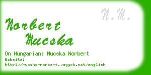 norbert mucska business card